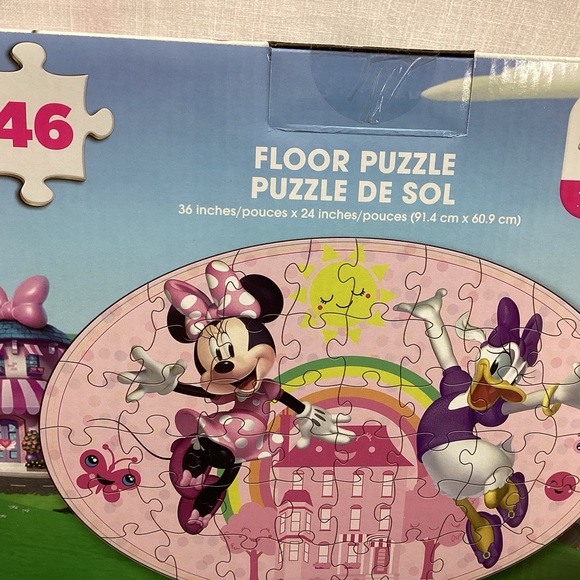 MINNIE MOUSE 46 PIECES FLOOR PUZZLE BY DISNEY SIZE:36” X 24” PINK AND MULTI - Picture 9 of 14